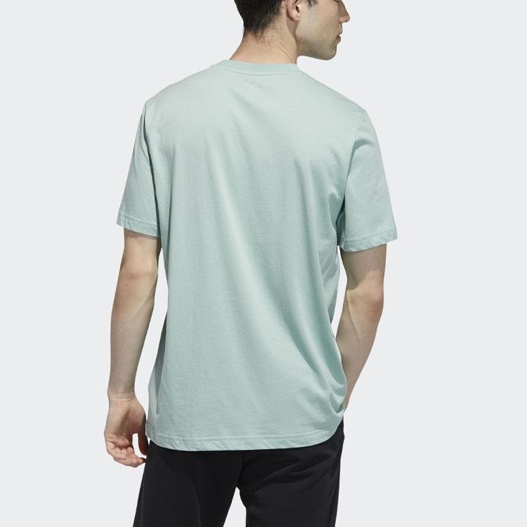 adidas neo Logo Printing Sports Round Neck Short Sleeve Green Men's GP4903