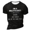 Men's  T-shirt Graphic Text 3D Printing Street Casual Short Sleeve Button Down Printed Clothing Basic