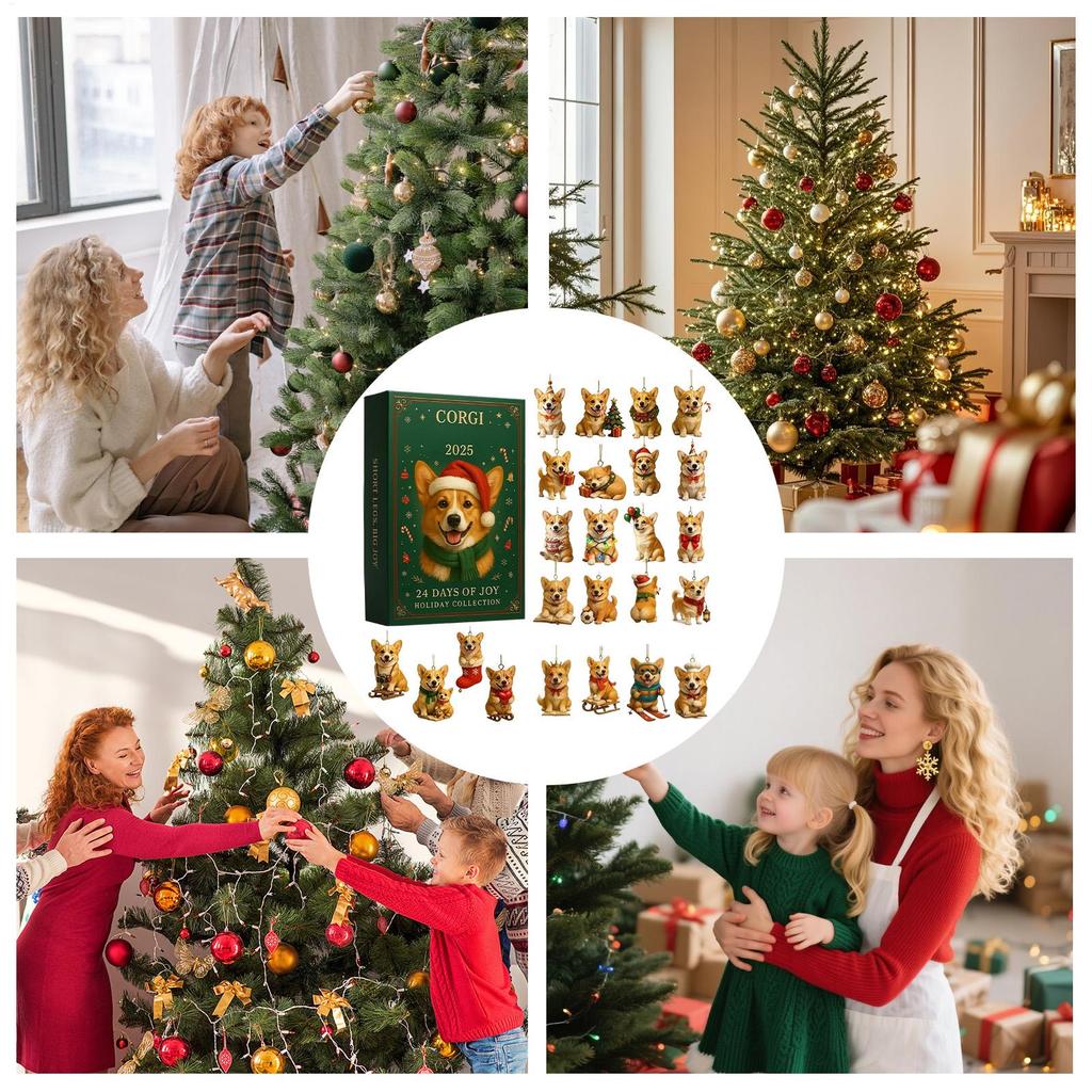 2025 nou Calendar Advent Numărătoare Inversă Acril 2D Cățeluș 24 Zile Calendar Advent Cadouri Drăguțe pentru Petrecere Zi de Naștere Articole de Crăciun