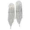 1 Pair Shiny Rhinestone Chandelier Tassel Earrings Long Ear Dangle Earring Geometric Shape Bridal Dangling Fringe Jewelry
