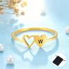 Customized Name Initial Double Heart Ring Stainless Steel A-Z Letter Couple Ring Simple Fashion Constellation Ring Couple Gift