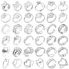 Never Fade Love Accessories Open Adjustable Stainless Steel Heart Rings For Women Men's Jewelry Silver Color Finger Ring Jewelry