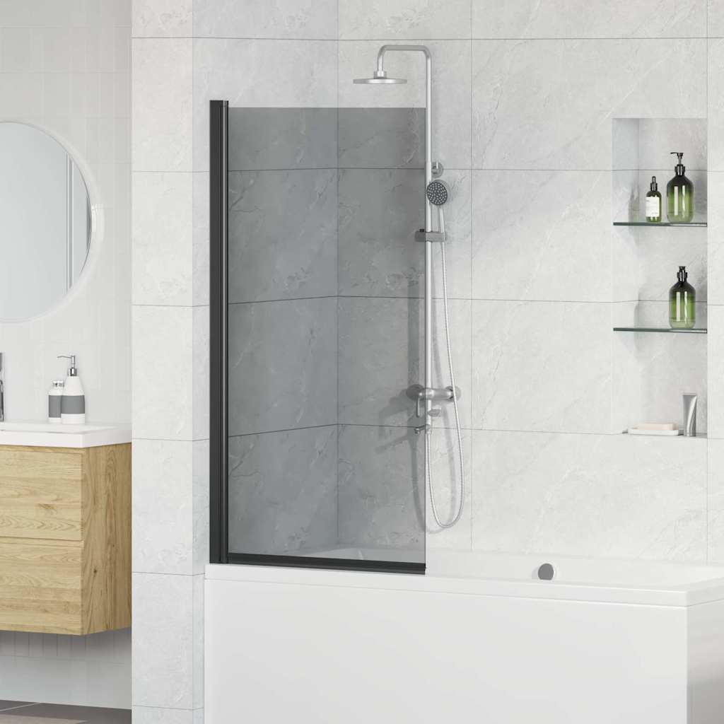 Black Shower Screen 68 X 130 Cm Tempered Glass