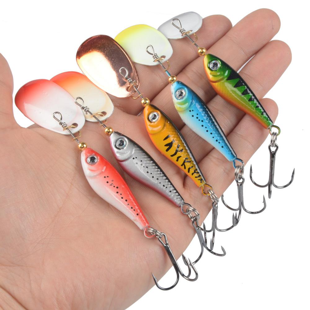 

Strengthening style5One Pack12-22GLure bait composite rotating spinnerVIBMetal plate multi-layer artificial lure with Yamamoto h 3.5CM 12G