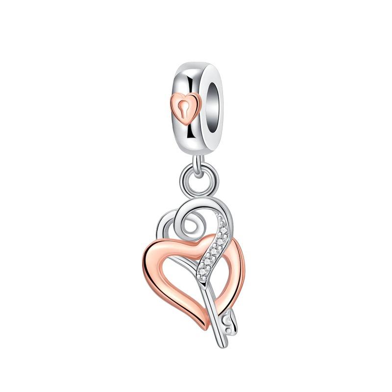 925 Silver Heart Mum Dangle Dream Catcher Charm DIY Jewelry For Women Original Bracelet Beads