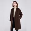 Fengxun Women's 100% Wool Double-Faced Scarf Collar Long Coat
