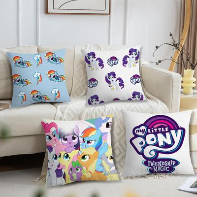 Cartoon Cute Pillow Case Fan Style Square Home My L-Little P-Pony Decor Cushion Cover Design Printed
