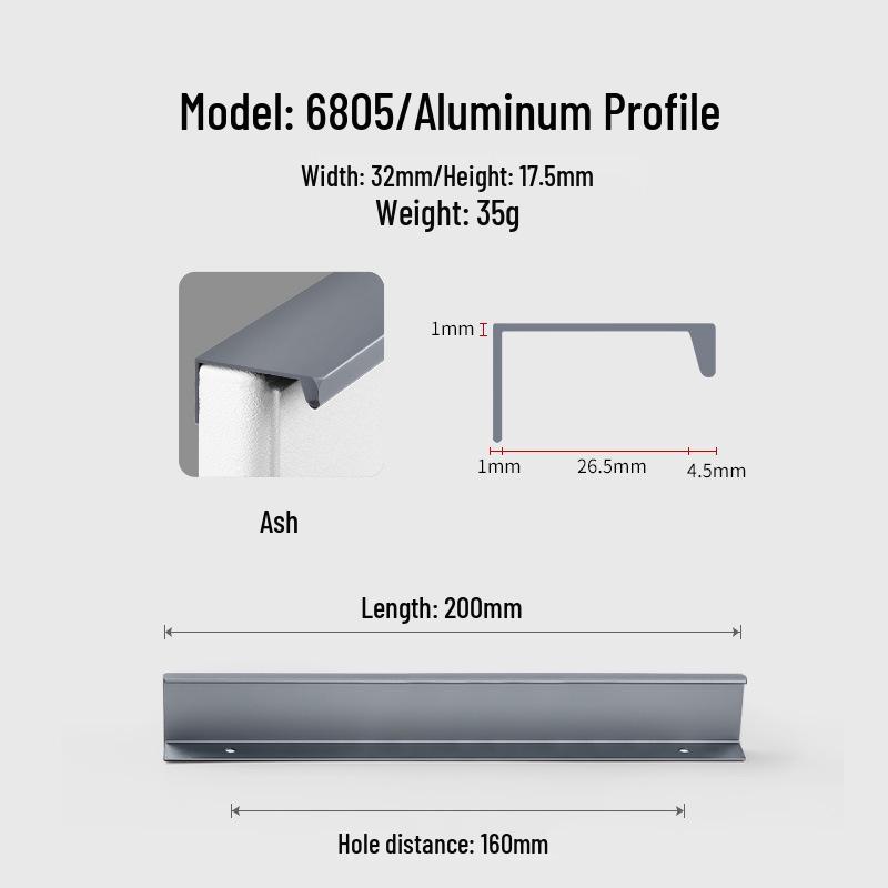 Modern Minimalist Black Invisible Handle for Cabinet Doors and Drawers