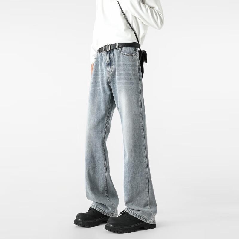 MONPOC Men's Retro Flared Casual Jeans