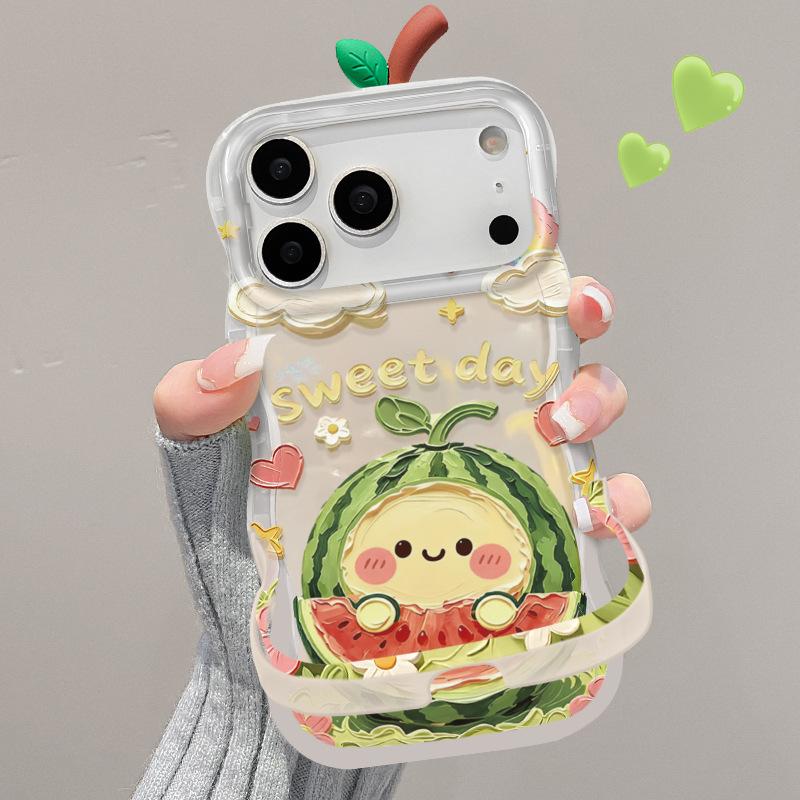 Oil Painting Watermelon Is Suitable for Apple 11promax Mobile Phone Case Iphone11 Transparent 11 Double Bracket 11 Cute Anti-drop