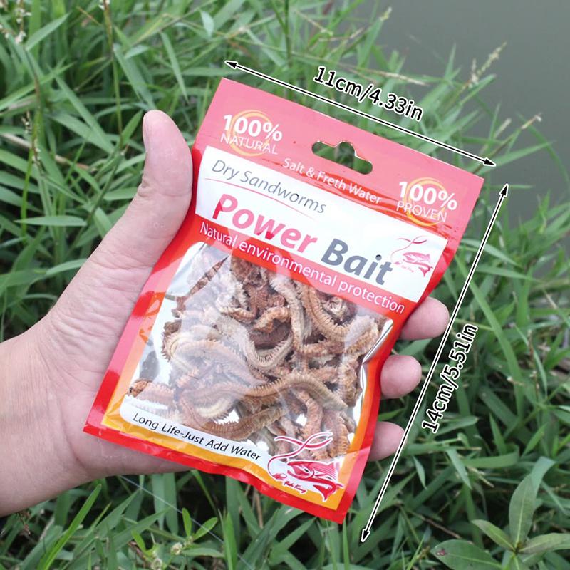 Natural Dry Sandworm 10G Fishing Lures Outdoor Angling Tournament Seductive Food Carp Catching For Winter Ice Sea Fishing