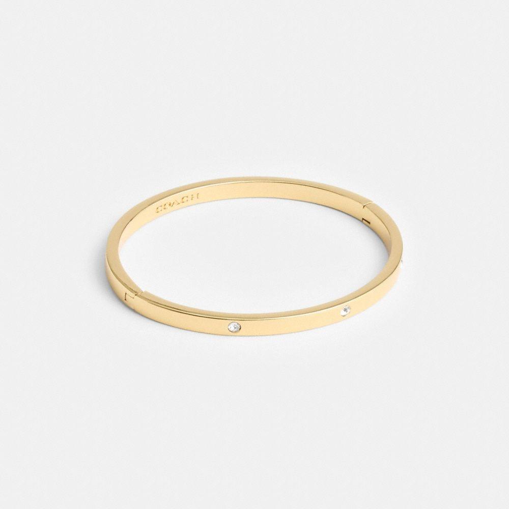 Coach Stone Hinged Bangle Ct053 Gld Gold