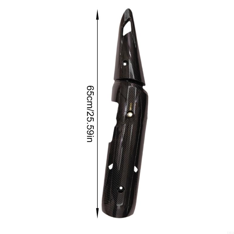 Y4UA Lightweight ABS Carbon Patterned Exhaust Guard Motorcycle Accessories for Y15ZR