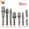 Hex Shank to Square Head Socket Adapter with Ball, 1/4, 3/8, 1/2-inch for Air/Electric Wrench