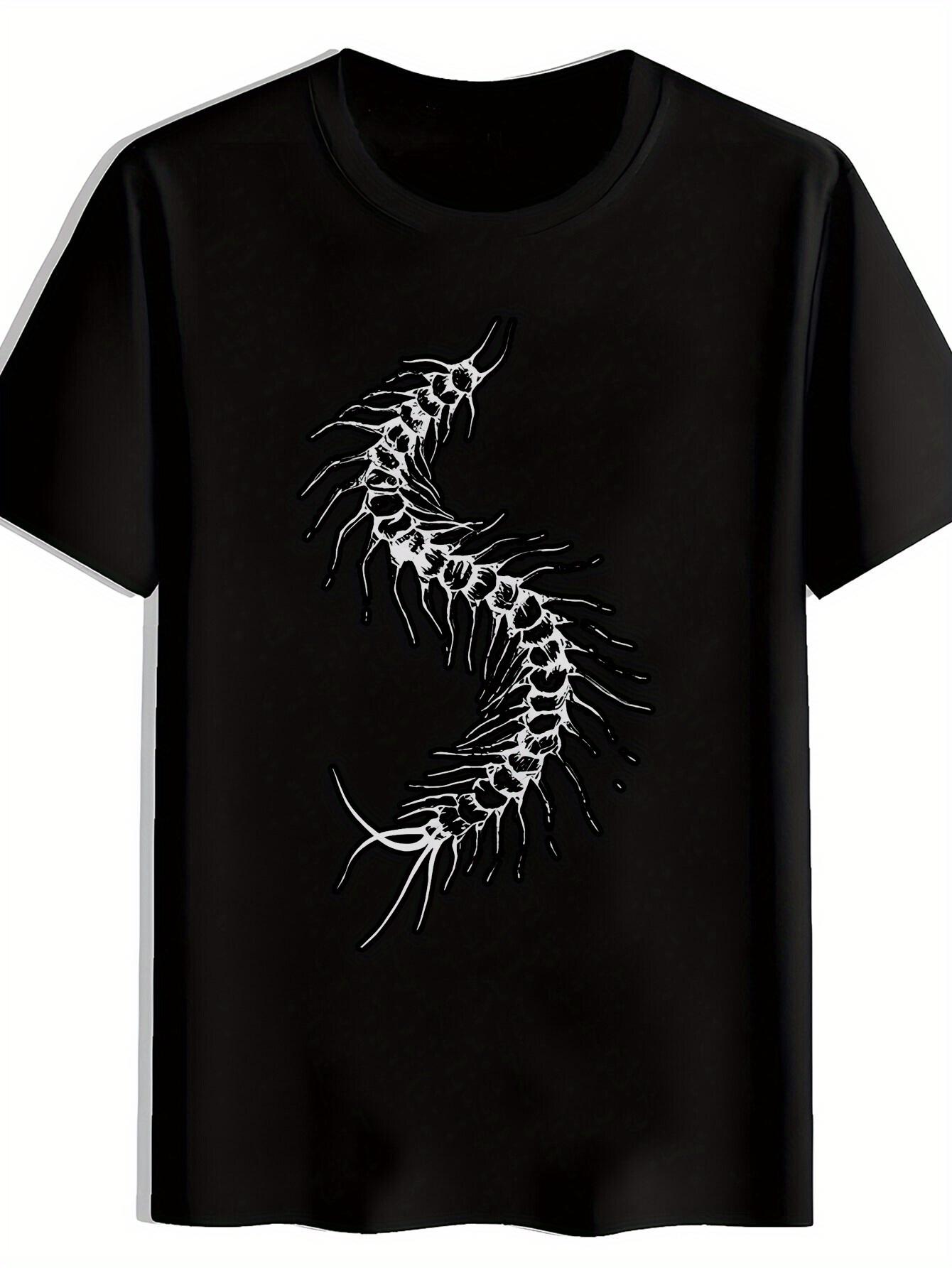 

Black T-shirt with White Skeleton Design - Short Sleeve XXXXL