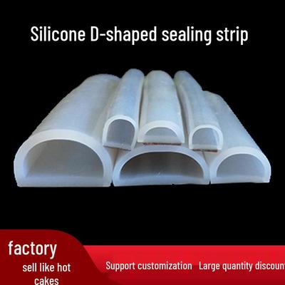 Garnitură de Silicon D-shaped pentru Temperaturi Înalte, Bandă Semirotundă Goală, Solid Autoadeziv, Transparent Fără Miros.