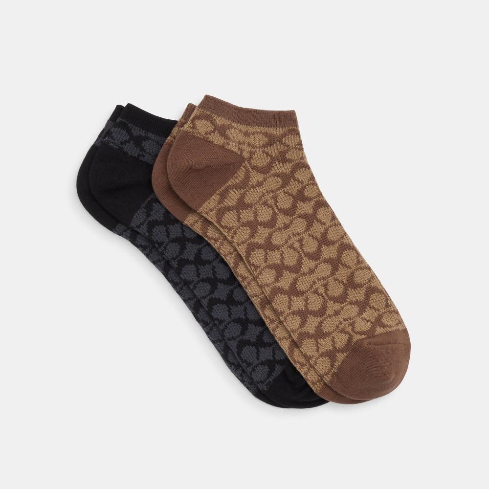 

Носки Coach Signature Ankle Socks хаки черные One Size