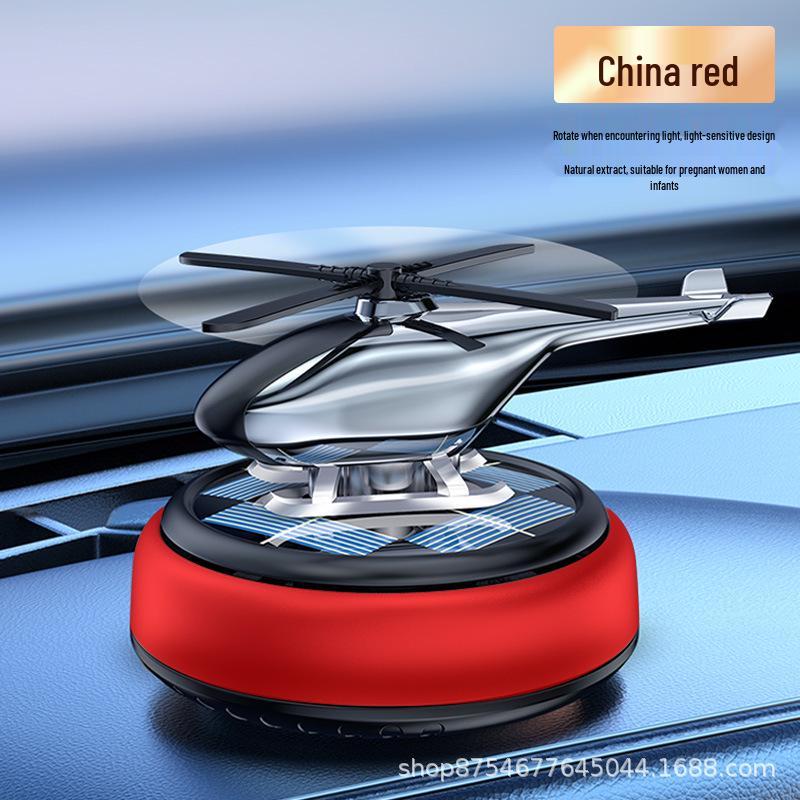 Solar Helicopter Car Air Freshener – Long-lasting Light Scent Ornament for Interior Console Decoration