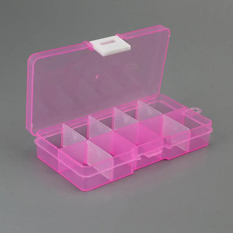 10 Grids Storage Box Container Jewelry Bead Case Organizer Boxes Case Compartments Plastic Transparent Detachable Organizadores