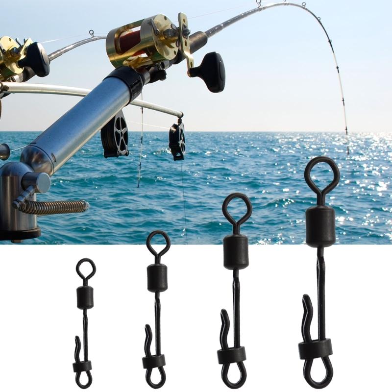 20 Pezzi Girelle a Barilotto con Moschettone a Scatto Chiusura a Conchiglia Anelli Girevoli Terminali Connettori Accessorio per Pesca alla Carpa