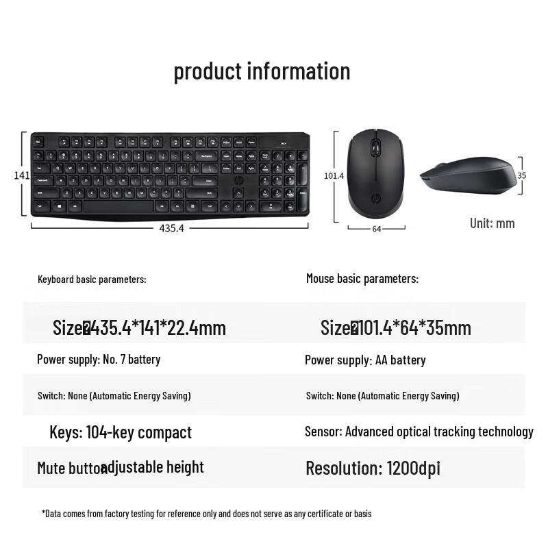 HP CS10 Wireless Keyboard and Mouse Combo