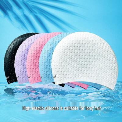 Unisex Silicone Bubble Swim Cap: Waterproof, Enlarged Design with Ear Protection for Diving and Swimming