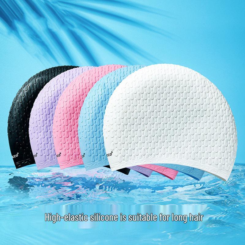 Unisex Silikon Blasen Badekappe: Wasserdichtes, vergrößertes Design mit Ohrenschutz zum Tauchen und Schwimmen
