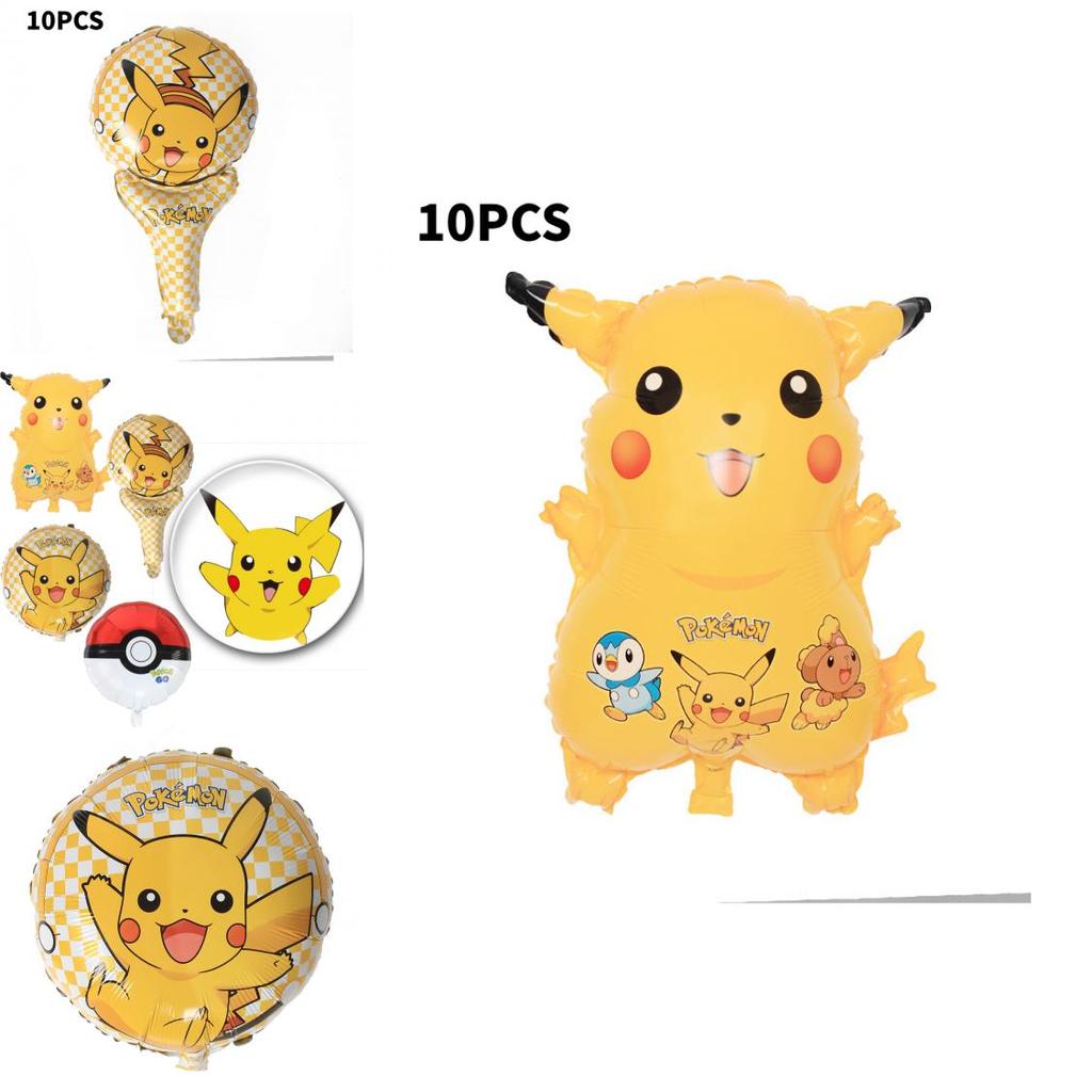 Pikachu Aluminum Foil Balloon 18inch Round Cartoon Animal Party Decor For Birthday Celebrations