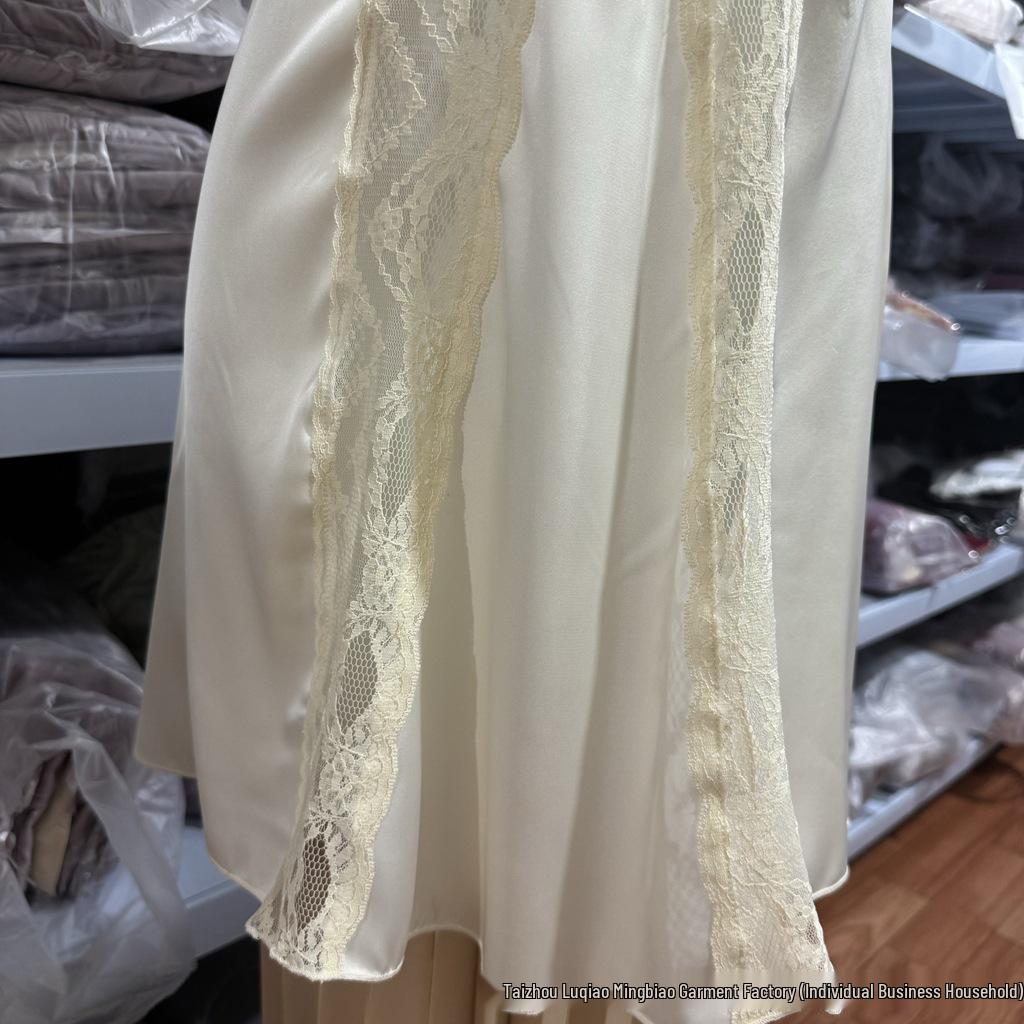 Retro Lace Satin See-Through Camisole Nightgown - Vintage Style Sexy Lingerie