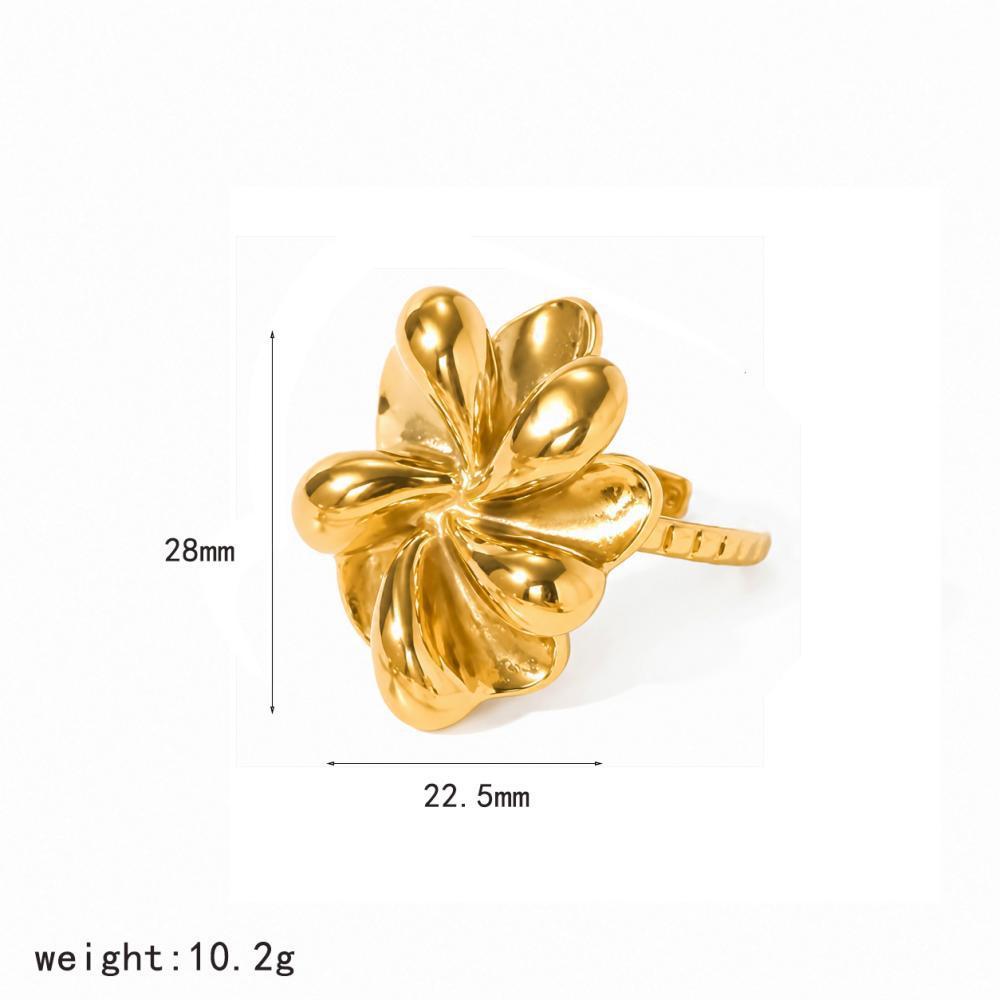 Minimalist Titanium Flower Earrings With 18k Gold Finish For Women