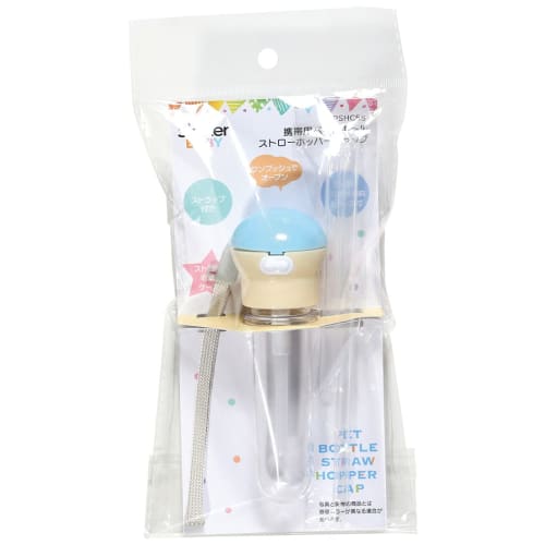Skater Plastic Bottle Straw Cap 350ml 500ml with Mobile Case Blue x White PSHC5S-A