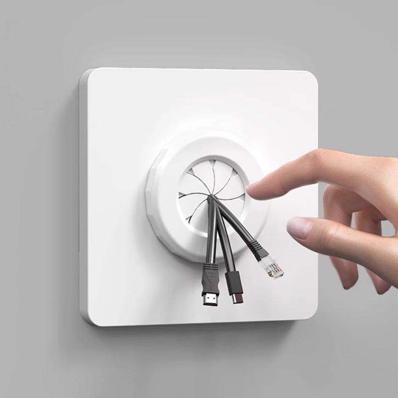 Copricavo Pannello Cieco da Parete con Foro per Presa Placca per Gestione Cavi per Prese Tipo 86 Installazione Facile