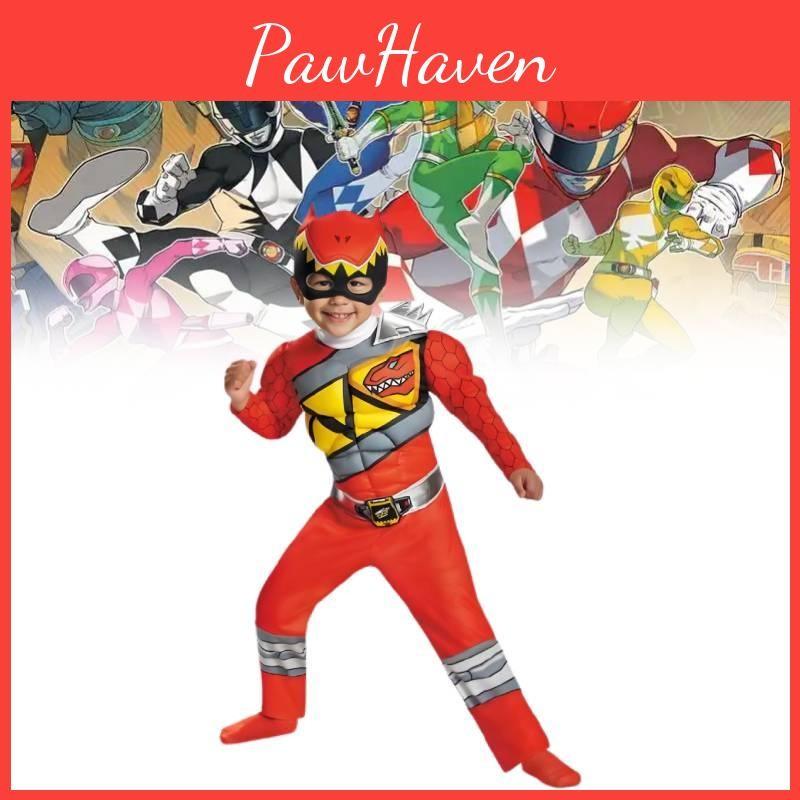Mighty Morphin Power Rangers Cosplay Costume Jumpsuit Kids Halloween Party Gift