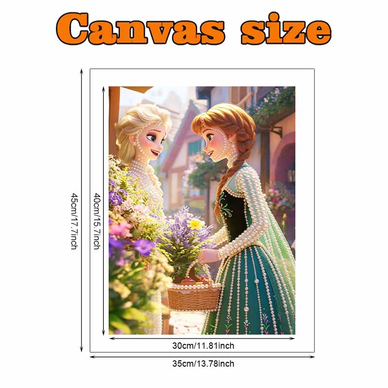 Disney Pearl Painting Anna and Elsa DIY Pearl Art Painting Pearl Gem Painting Pictures Crafts Special Shape Home Wall Decoration