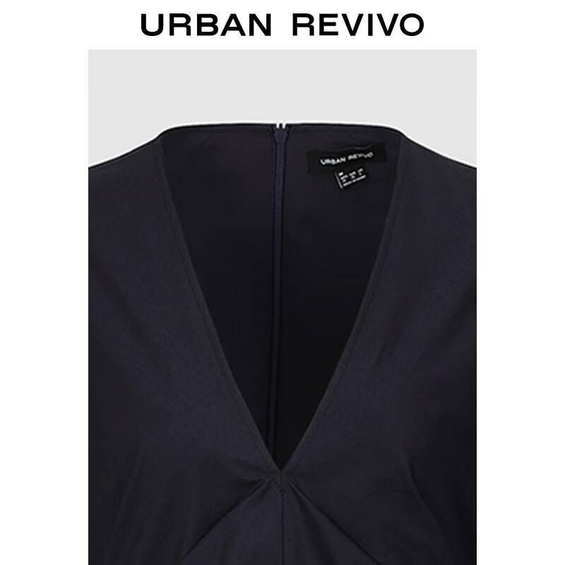 UR Women's V-Neck Pleated Short Sleeve Dress