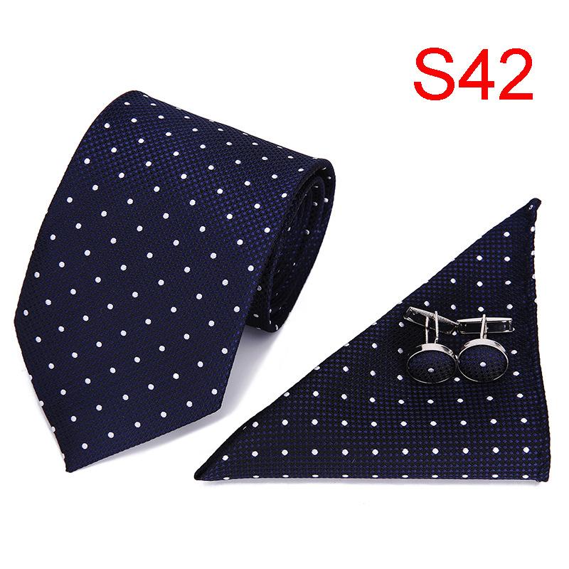 7.5Cm Business Tie Men'S Tie Set, Wedding Polyester Tie Gift Box