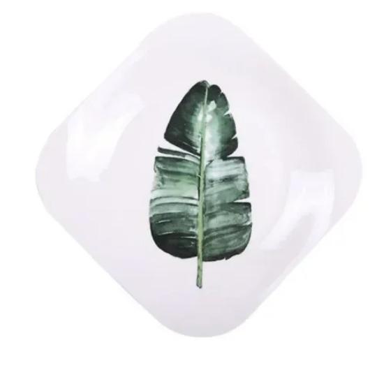 8 Inch Green Plants Ceramic Plates Dinner Porcelain Dessert Plate Beef Dish Fruit Plate Cake Tray Food Ceramic Tableware 1pc
