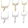 Heat Thermal Transfer Pendant Necklace Sublimation Blanks Mom Footprint Pendant Clavicle Chain Bezel Pendant Necklace