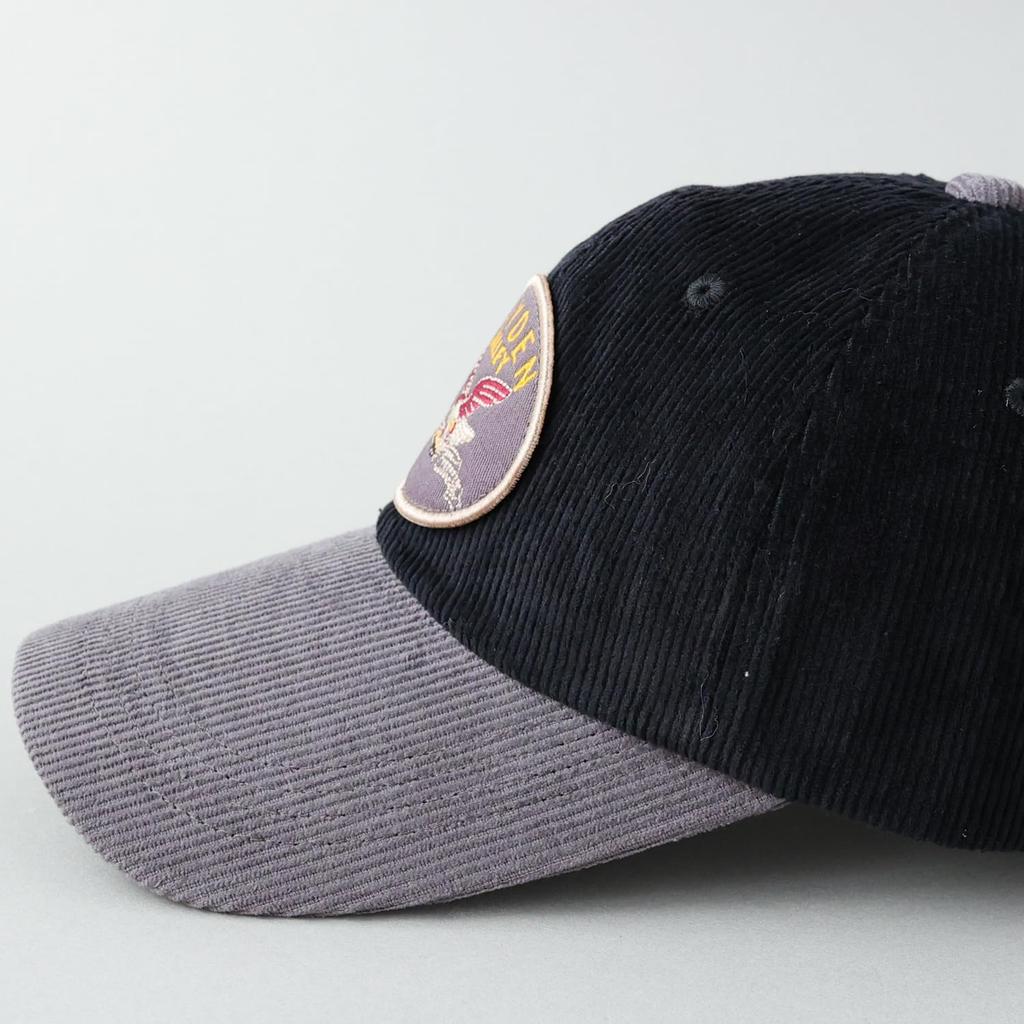 AVIREX Corduroy Military Low Military Baseball Black Cap, Cap, Men's, Fall/Winter, AIRFORCES,