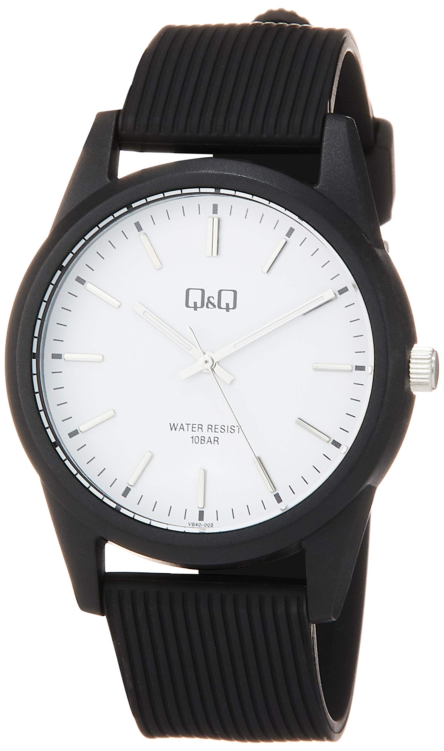 

Citizen Analog 10 ATM Water Urethane Black Q&Q Wristwatch, Resistant, Strap, VS40-003,