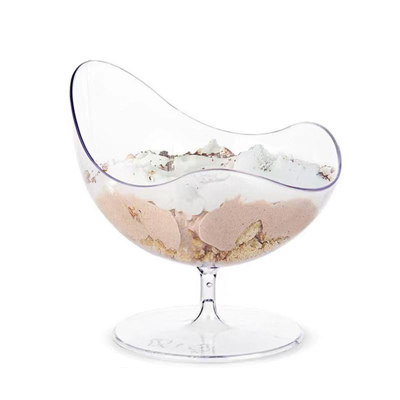 10Pcs Disposable Plastic Dessert Cup Ice Cream Cup Small Wine Cup Plastic Dessert Cup Perfect For Fruit Ice Cream Pudding