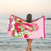 1pc Princess Strawberry Beach Towel with Custom Name, Beach and Seaside Swimming Pool Equipment, Fashion Pattern, Rectangular, Travel Essential