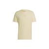Internal Tee Logo Pure Color Sport Casual Round Neck Short Sleeve T-shirt Men Tops Yellow HJ9807