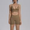Seamless Solid Color Beautiful Back Tight and Breathable Short High Elastic Yoga Suit, Sports Running Fitness Yoga Suit