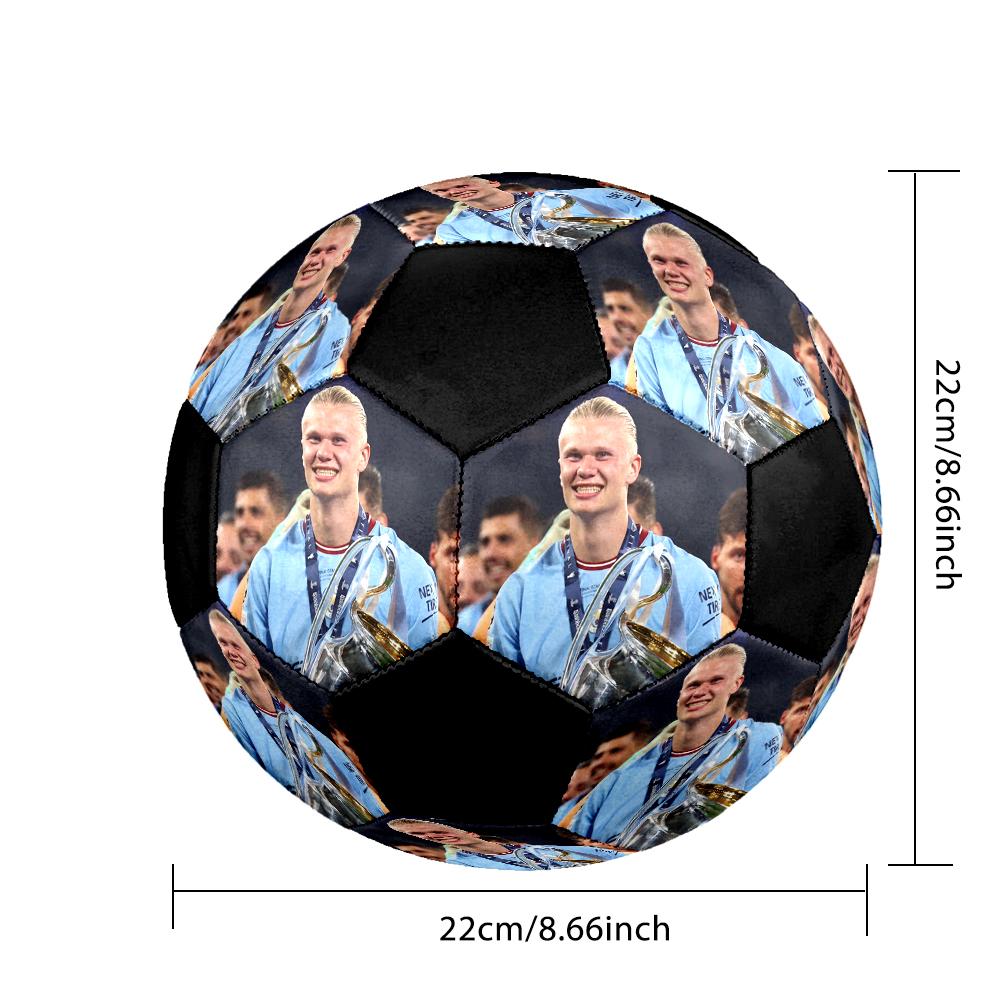 Erling Haaland Indoor Soccer Ball Colorful Machine Stitched PVC Size 5 Team Training Competition Ready Durable High-Bounce Cool Sports Gift