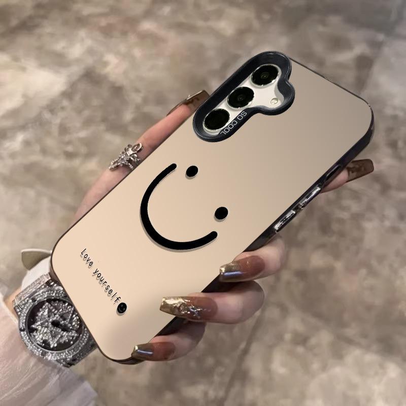 Für Samsung Galaxy S25 S24 S23 Ultra S22 Plus S21 FE Hülle Farbe Silber Lachende Wangen Abdeckung Für A56 A55 A54 A53 A36 A25 A24 Funda