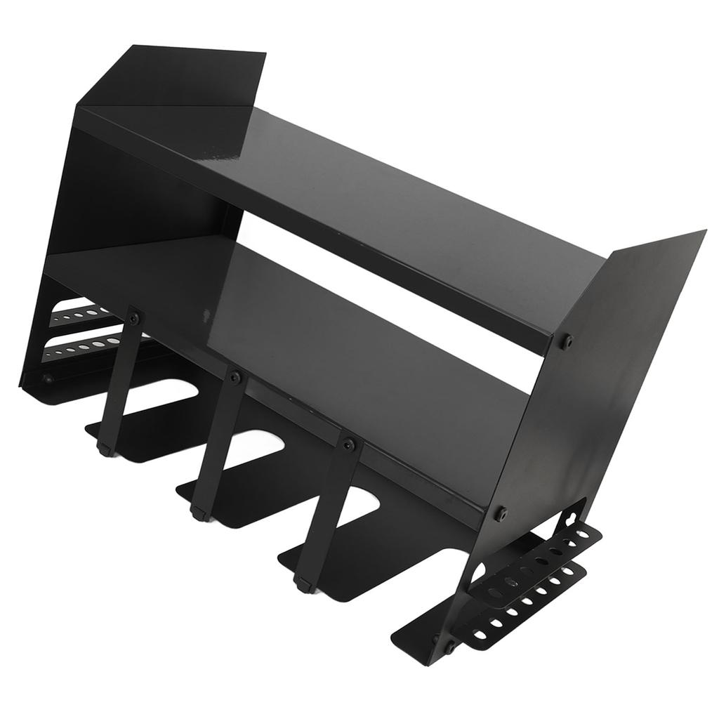 Power Tool Organizer 4 Slots Iron Structure Multifunctional Compact Drill Holder Wall Mount for Workshop Warehouse Black