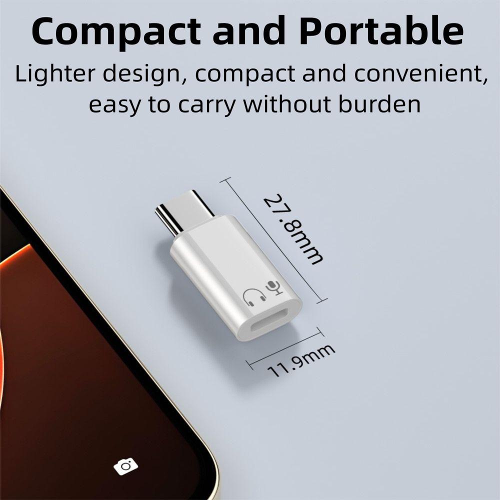 Professional Indicator Light USB-C Audio Converter HiFi Sound Smart Chip Type C Earphone Adapter Headphone Connector Tablet