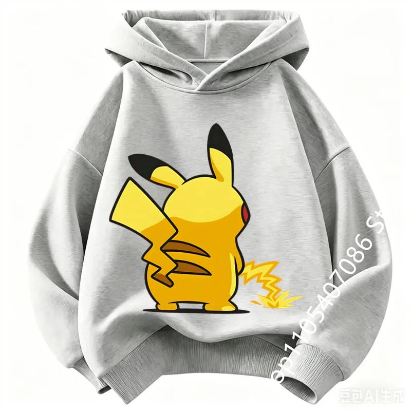 Pikachu Kids Hoodie Soft and Comfortable Suitable for Boys and Girls Warm in Autumn and Winter Kids Hoodie Sweatshirt