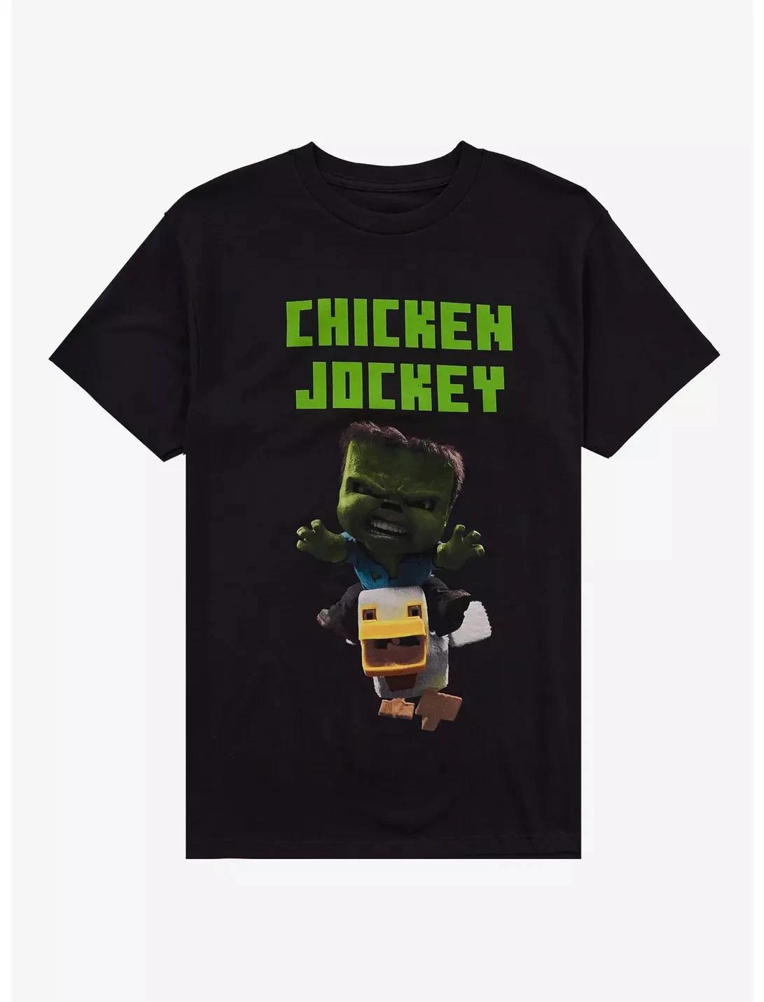 A Minecraft Movie Mens Chicken Jockey Funny Black T-Shirt New Small XS